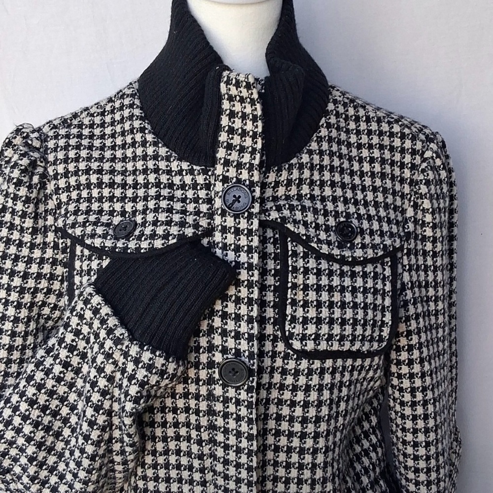 Billabong Black and White Houndstooth Bomber Jacket